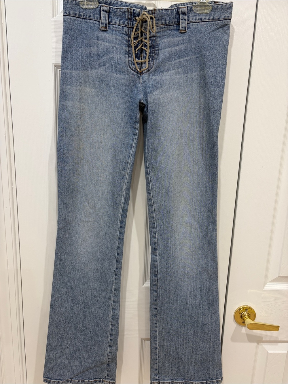 Vintage Theory Light Blue Lace-Up Flare Jeans